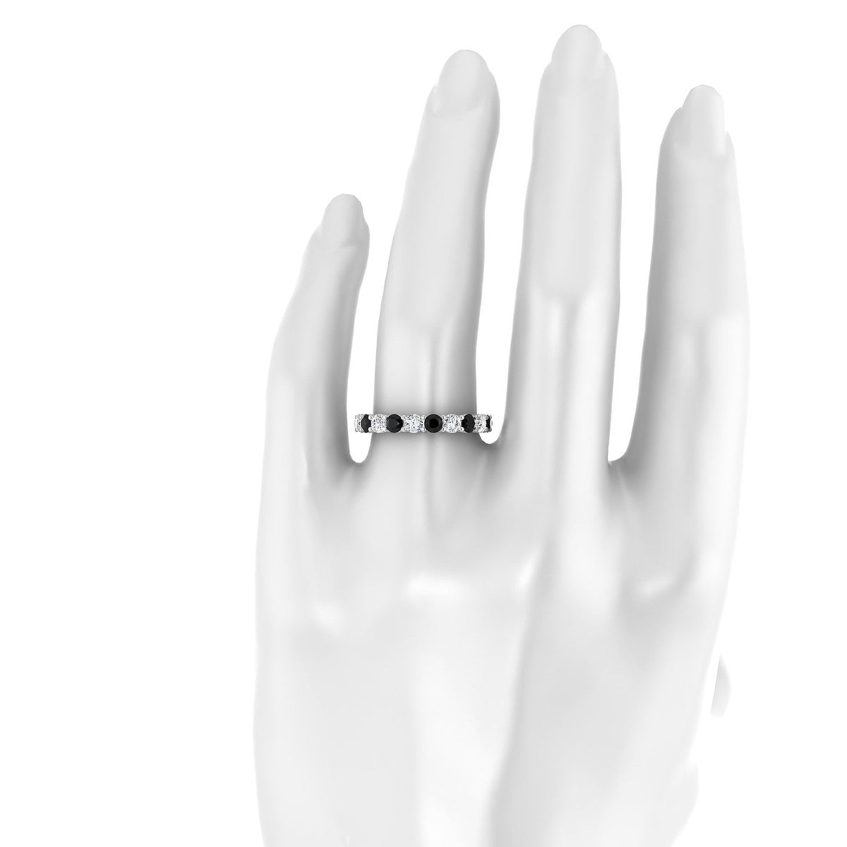 Destiny | 18k White Gold 3 mm Round Black Diamond Ring