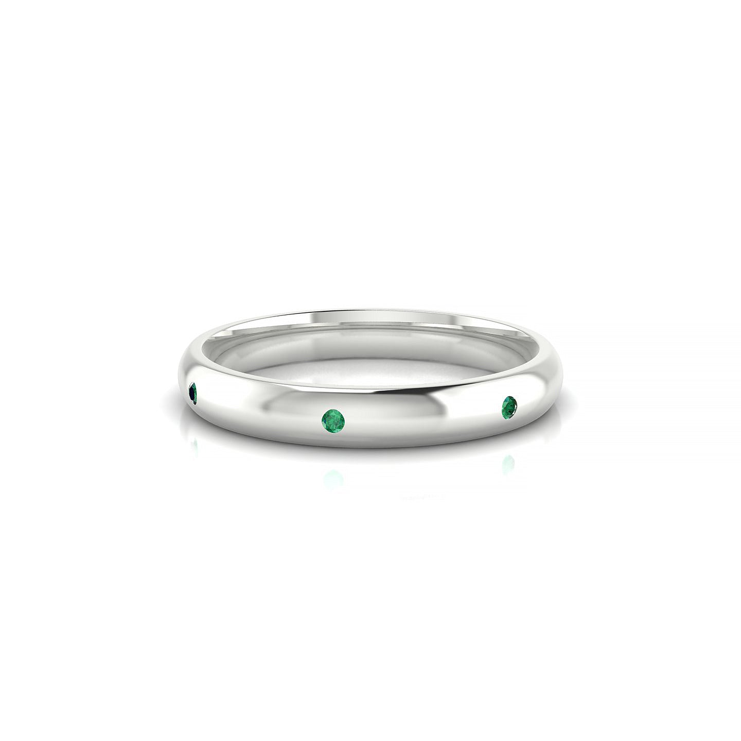 Devotion | 18k White Gold 1.3 mm Round Emerald Ring