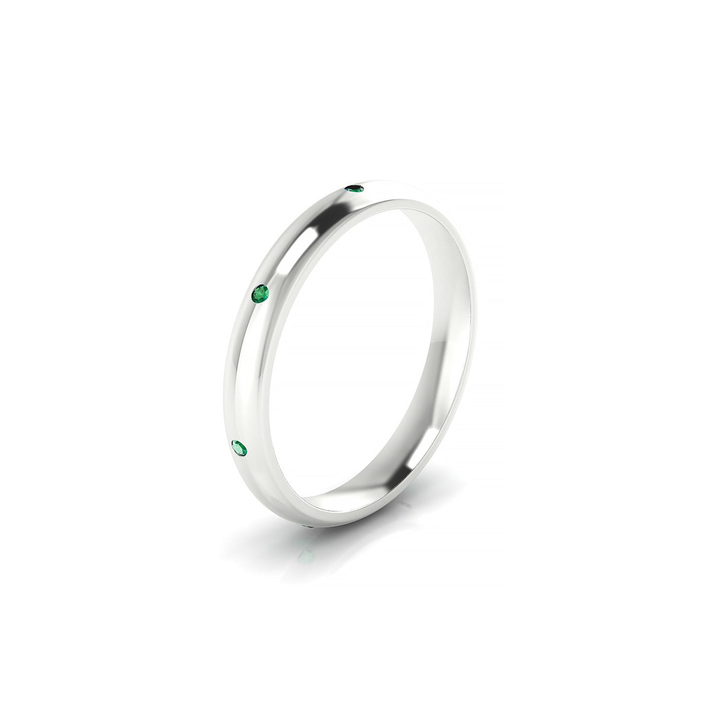 Devotion | 18k White Gold 1.3 mm Round Emerald Ring
