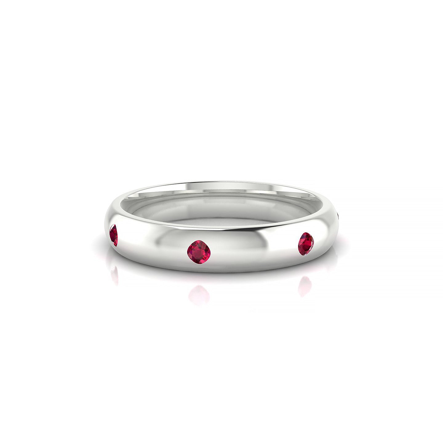 Devotion | 18k White Gold 2 mm Round Ruby Ring