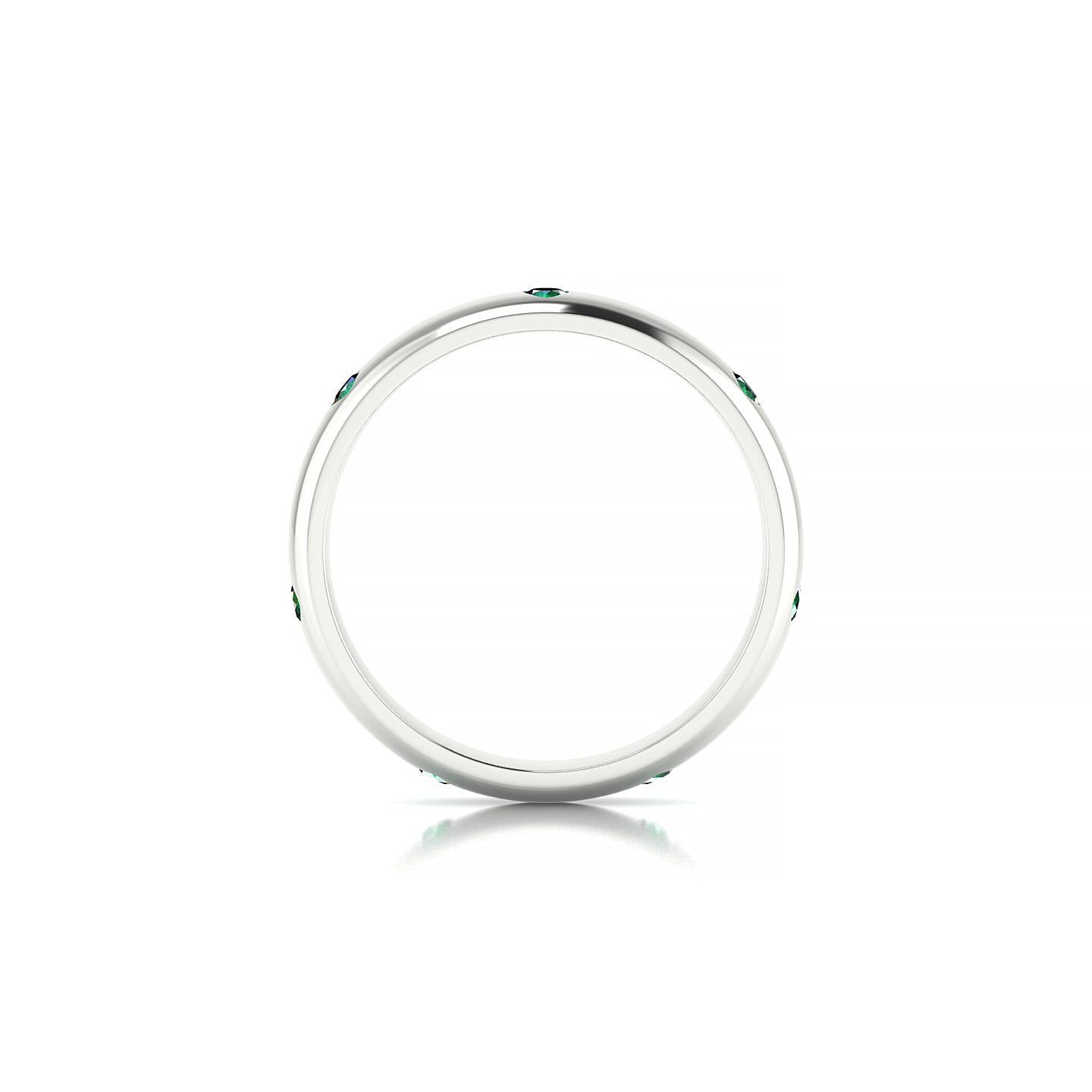 Devotion | 18k White Gold 2 mm Round Emerald Ring