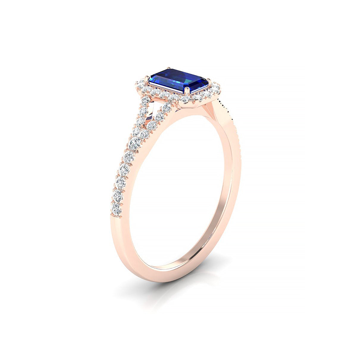 Dream | 18k Rose Gold 6 x 4 mm Emerald Sapphire Ring