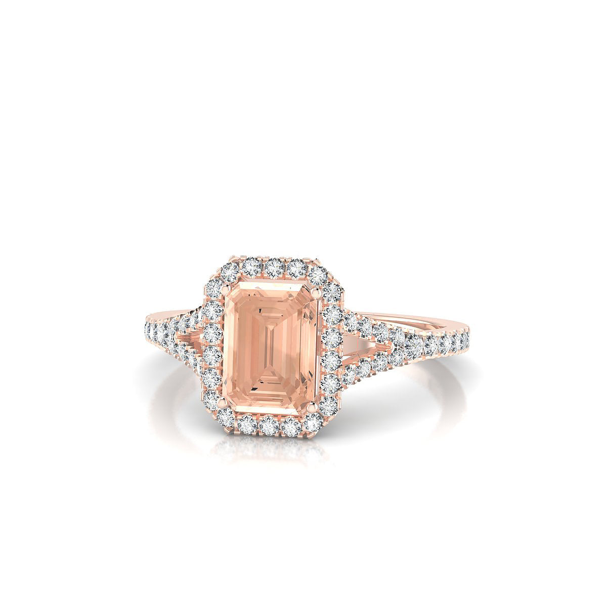 Dream | 18k Rose Gold 7 x 5 mm Emerald Morganite Ring