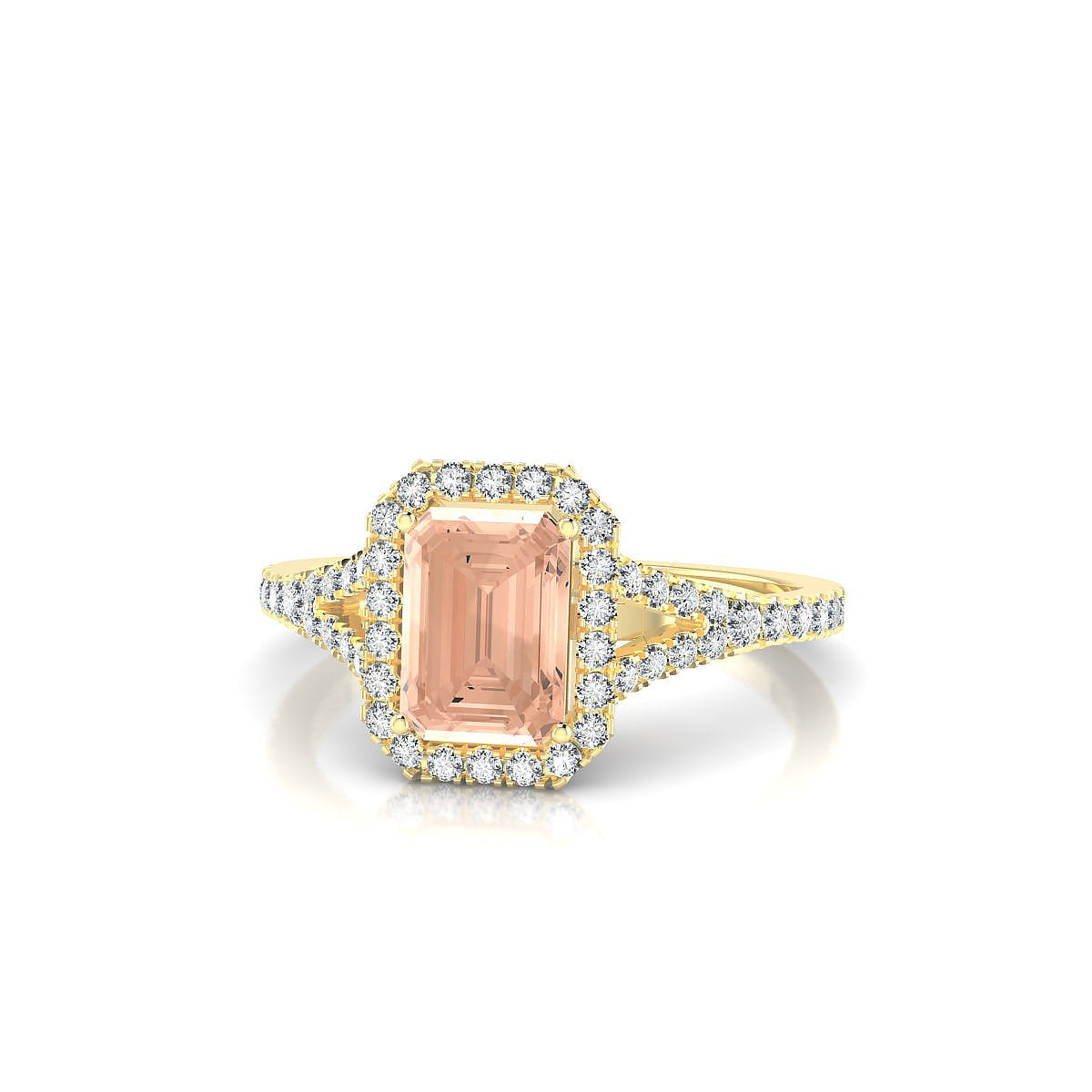Dream | 18k Yellow Gold 7 x 5 mm Emerald Morganite Ring