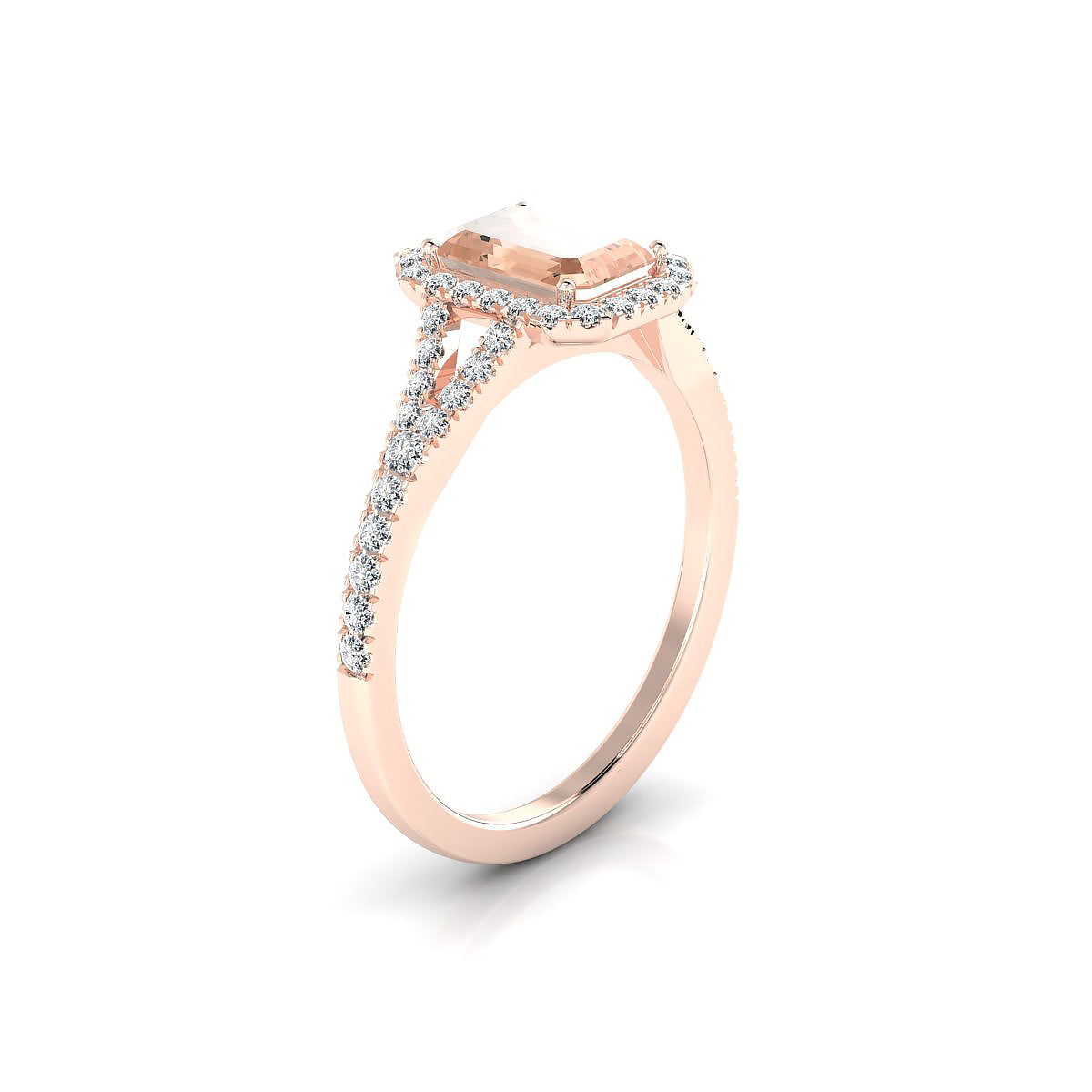 Dream | 18k Rose Gold 7 x 5 mm Emerald Morganite Ring