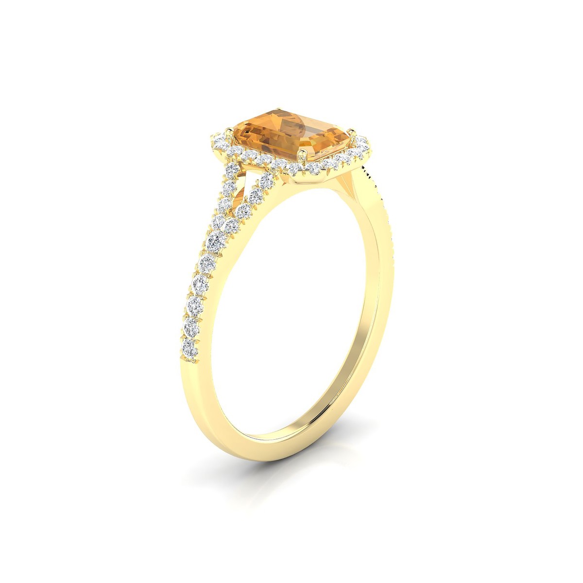 Dream | 18k Yellow Gold 7 x 5 mm Emerald Citrine Ring