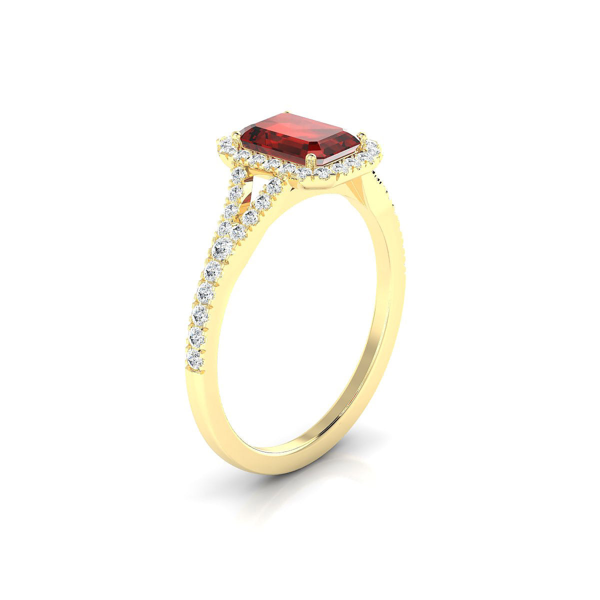 Dream | 18k Yellow Gold 7 x 5 mm Emerald Garnet Ring