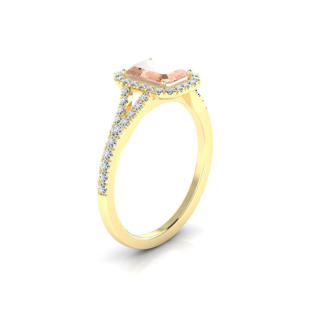 Dream | 18k Yellow Gold 7 x 5 mm Emerald Morganite Ring