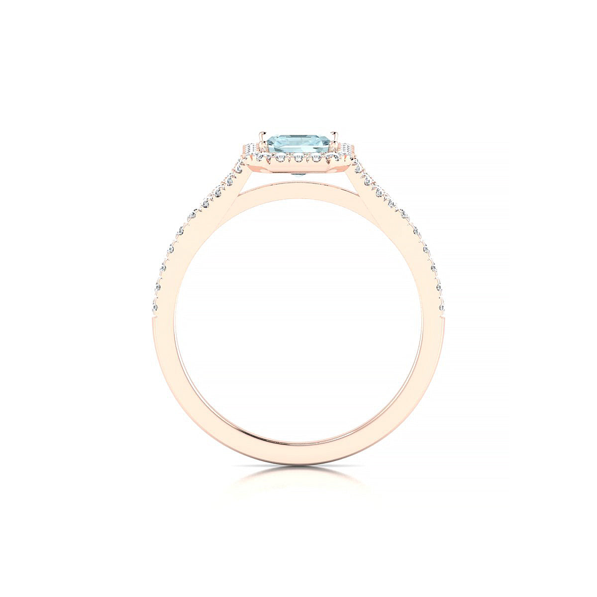 Dream | 18k Rose Gold 7 x 5 mm Emerald Aquamarine Ring