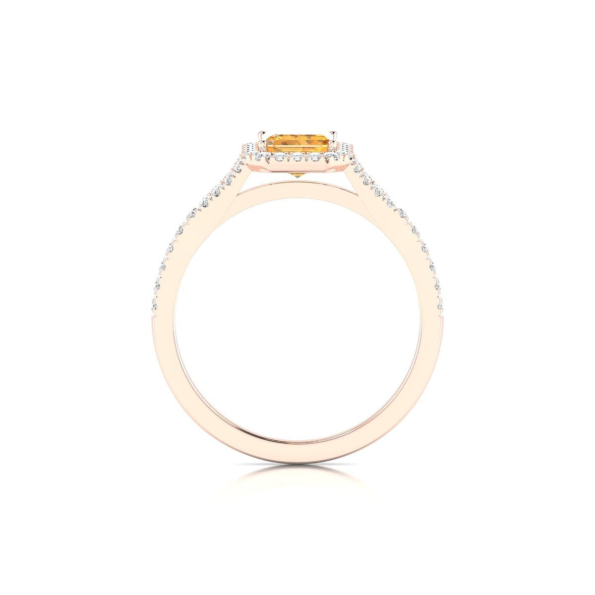 Dream | 18k Rose Gold 7 x 5 mm Emerald Citrine Ring