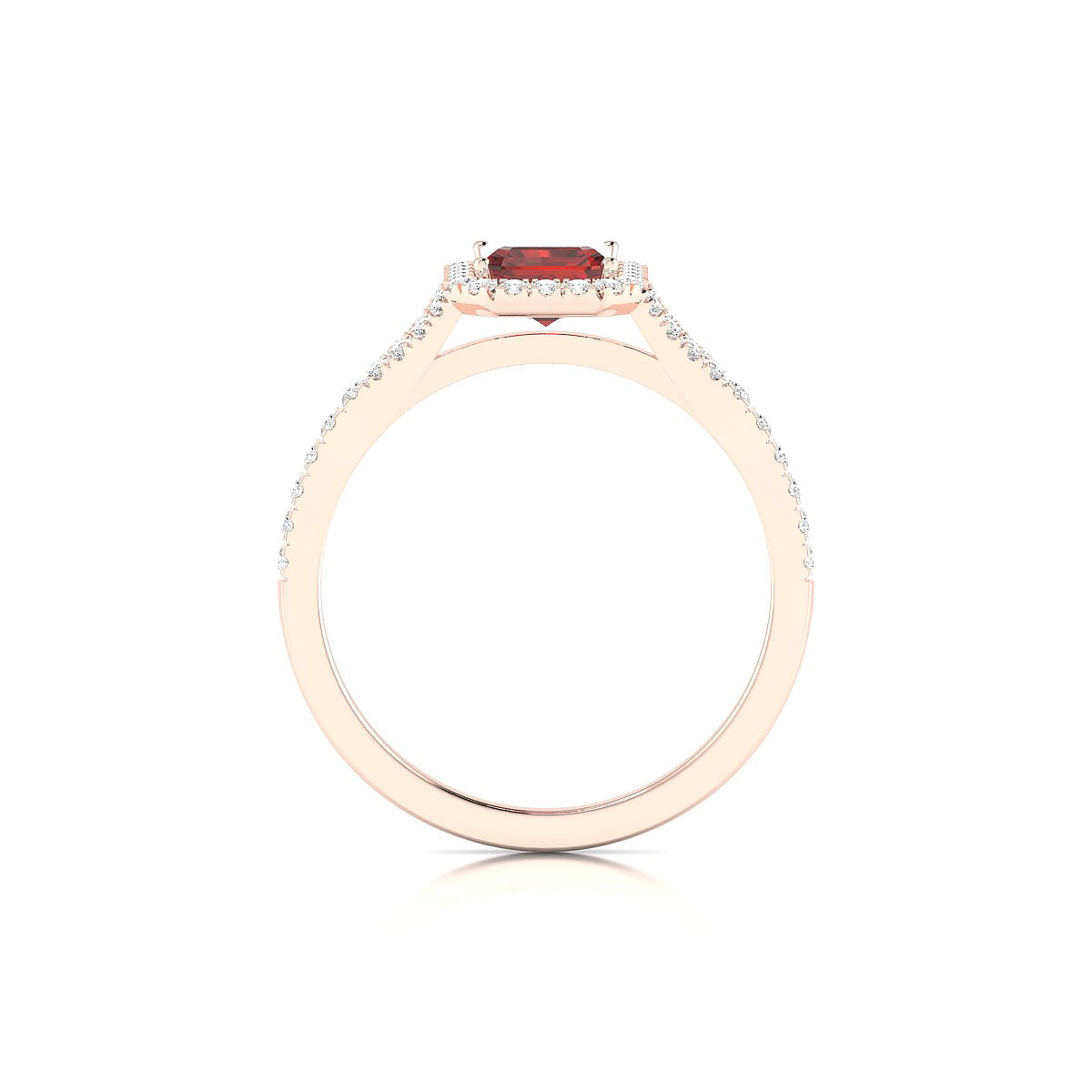Dream | 18k Rose Gold 7 x 5 mm Emerald Garnet Ring