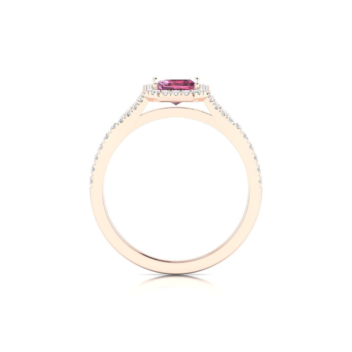 Dream | 18k Rose Gold 7 x 5 mm Emerald Rhodolite Ring