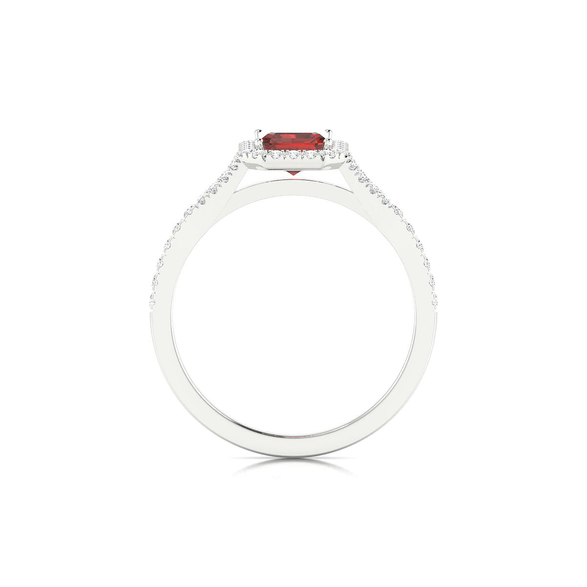Dream | 18k White Gold 7 x 5 mm Emerald Garnet Ring