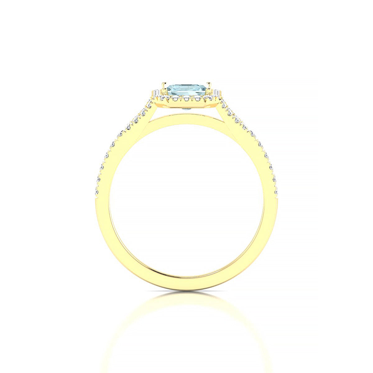 Dream | 18k Yellow Gold 7 x 5 mm Emerald Aquamarine Ring
