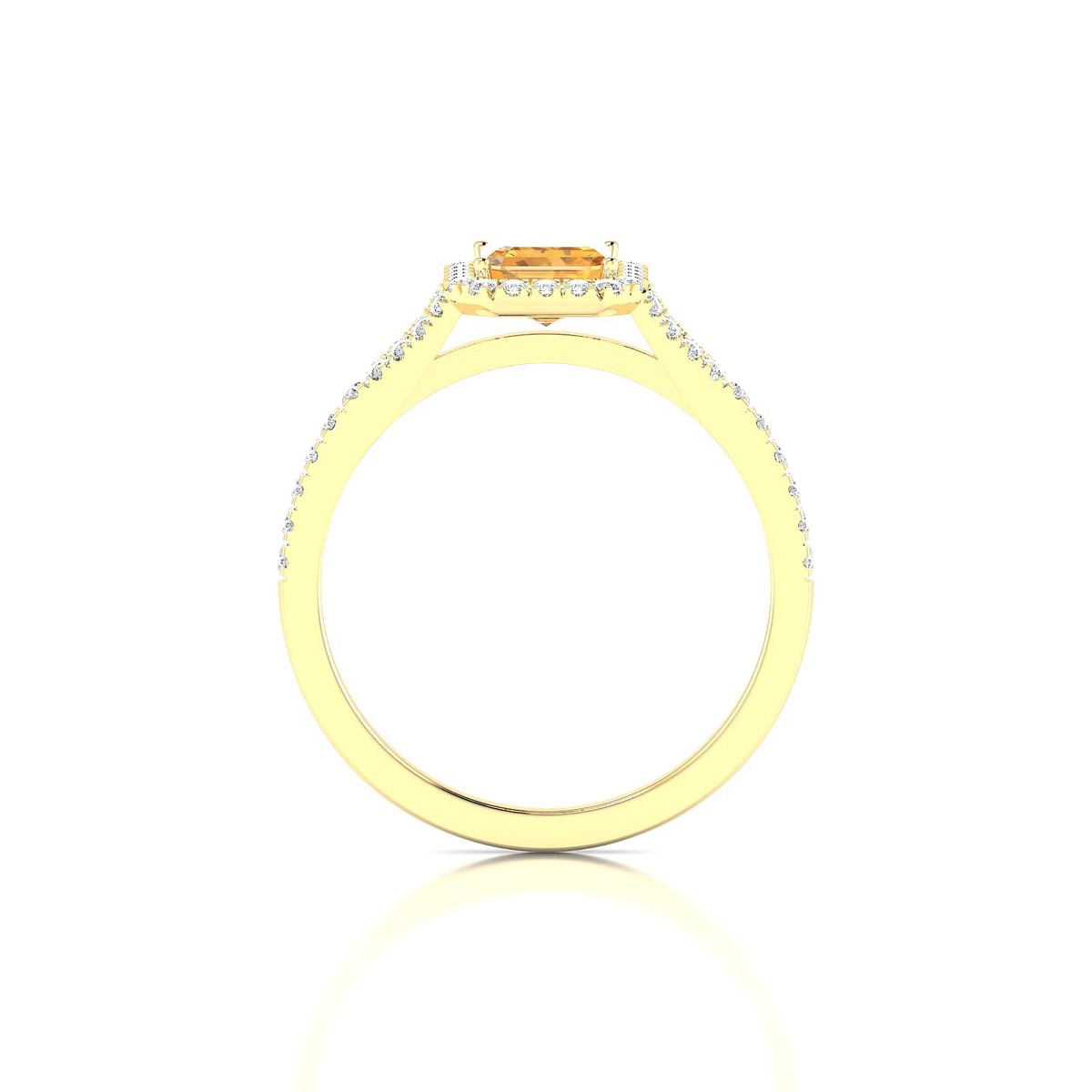 Dream | 18k Yellow Gold 7 x 5 mm Emerald Citrine Ring