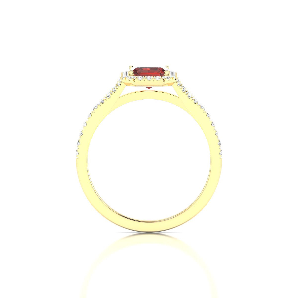 Dream | 18k Yellow Gold 7 x 5 mm Emerald Garnet Ring