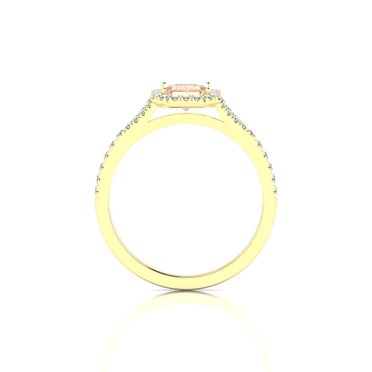 Dream | 18k Yellow Gold 7 x 5 mm Emerald Morganite Ring