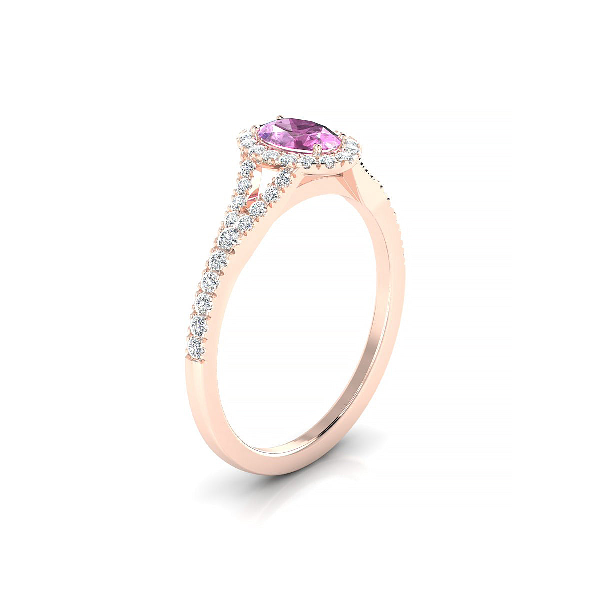 Dream | 18k Rose Gold 6 x 4 mm Oval Pink Sapphire Ring