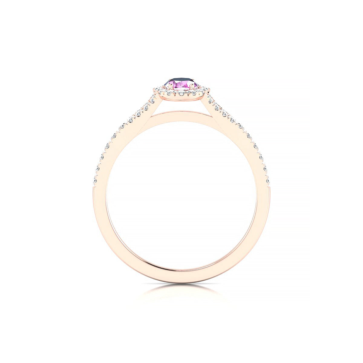 Dream | 18k Rose Gold 6 x 4 mm Oval Pink Sapphire Ring