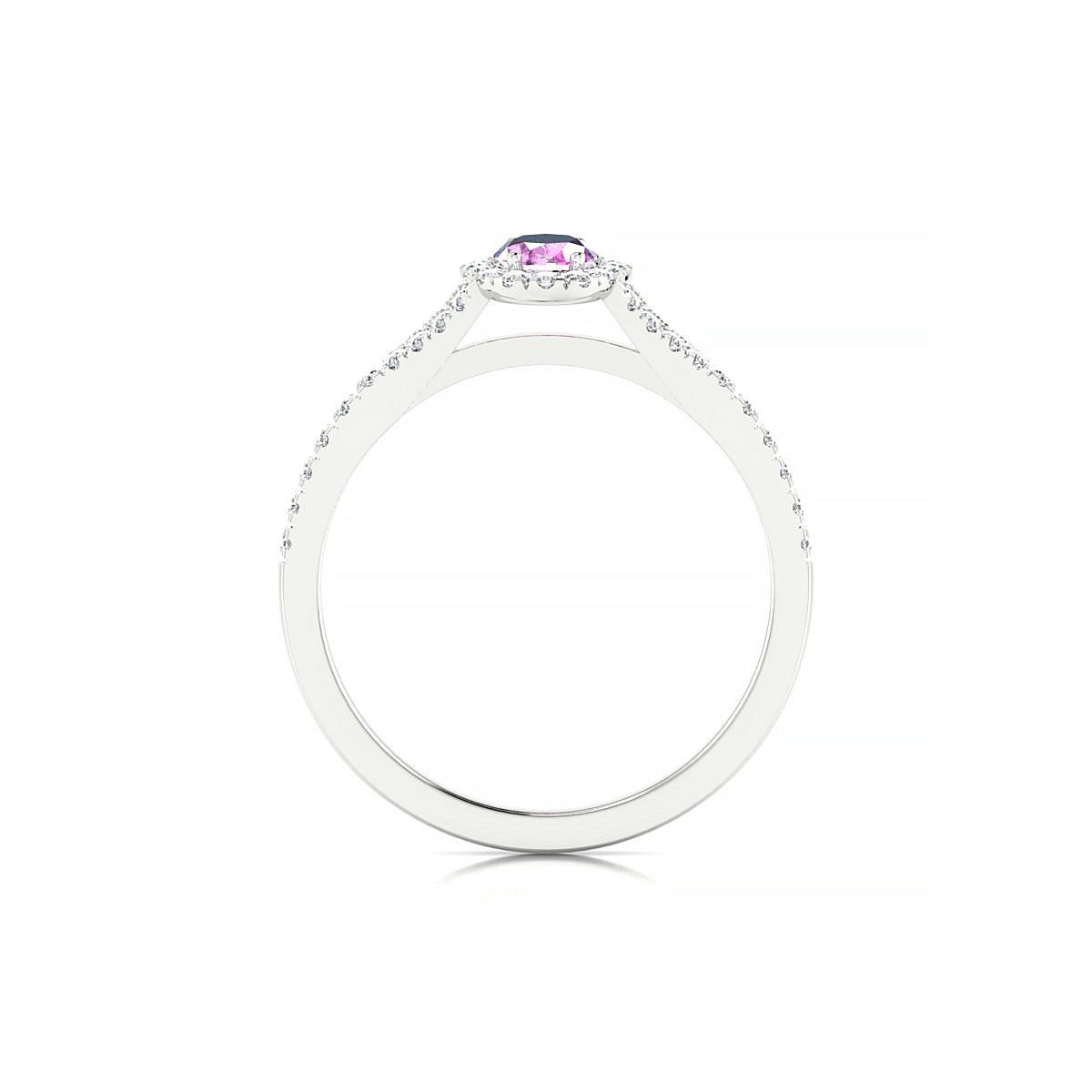 Dream | 18k White Gold 6 x 4 mm Oval Pink Sapphire Ring