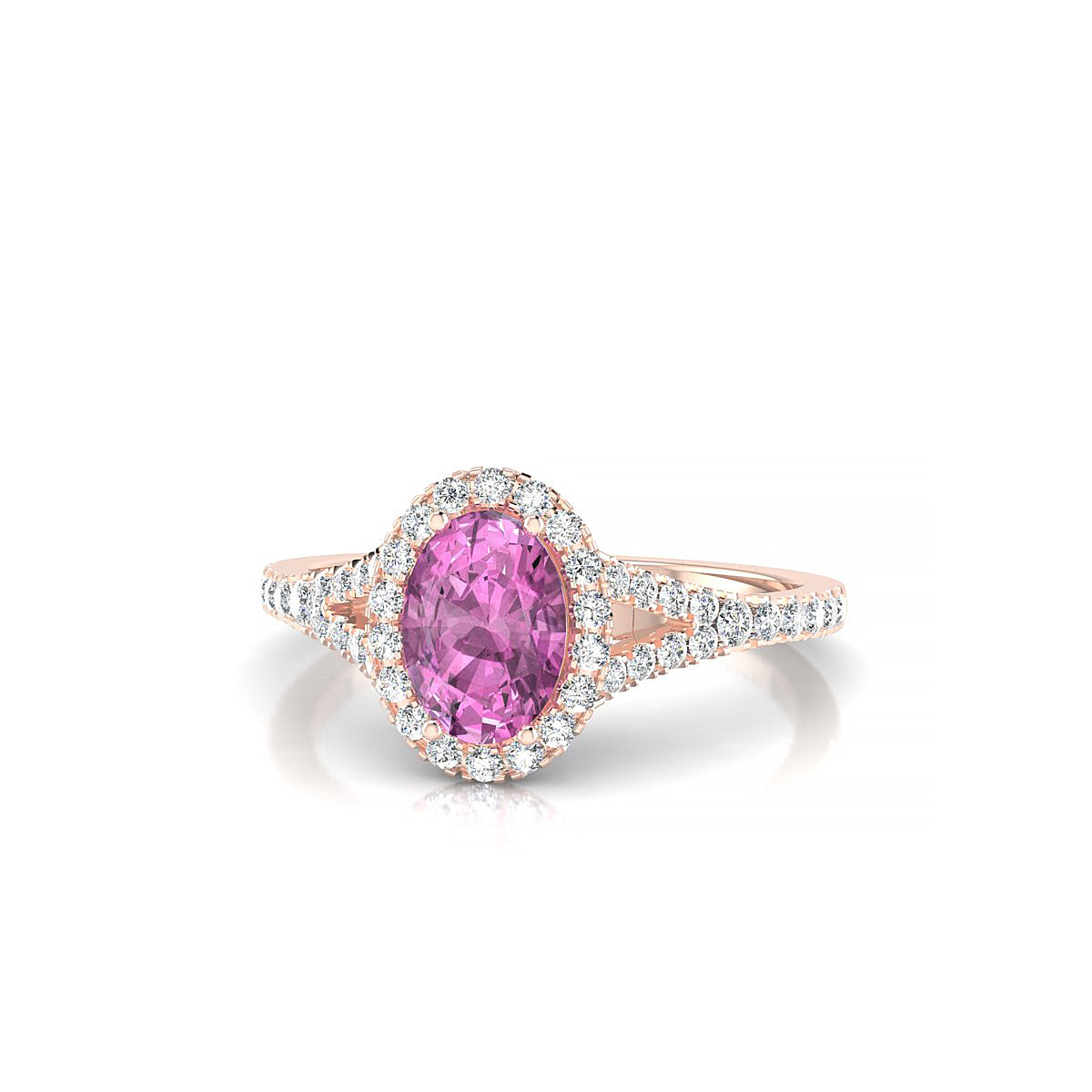 Dream | 18k Rose Gold 7 x 5 mm Oval Pink Sapphire Ring