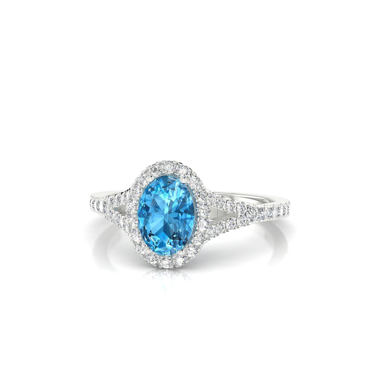 Dream | 18k White Gold 7 x 5 mm Oval Topaz Ring
