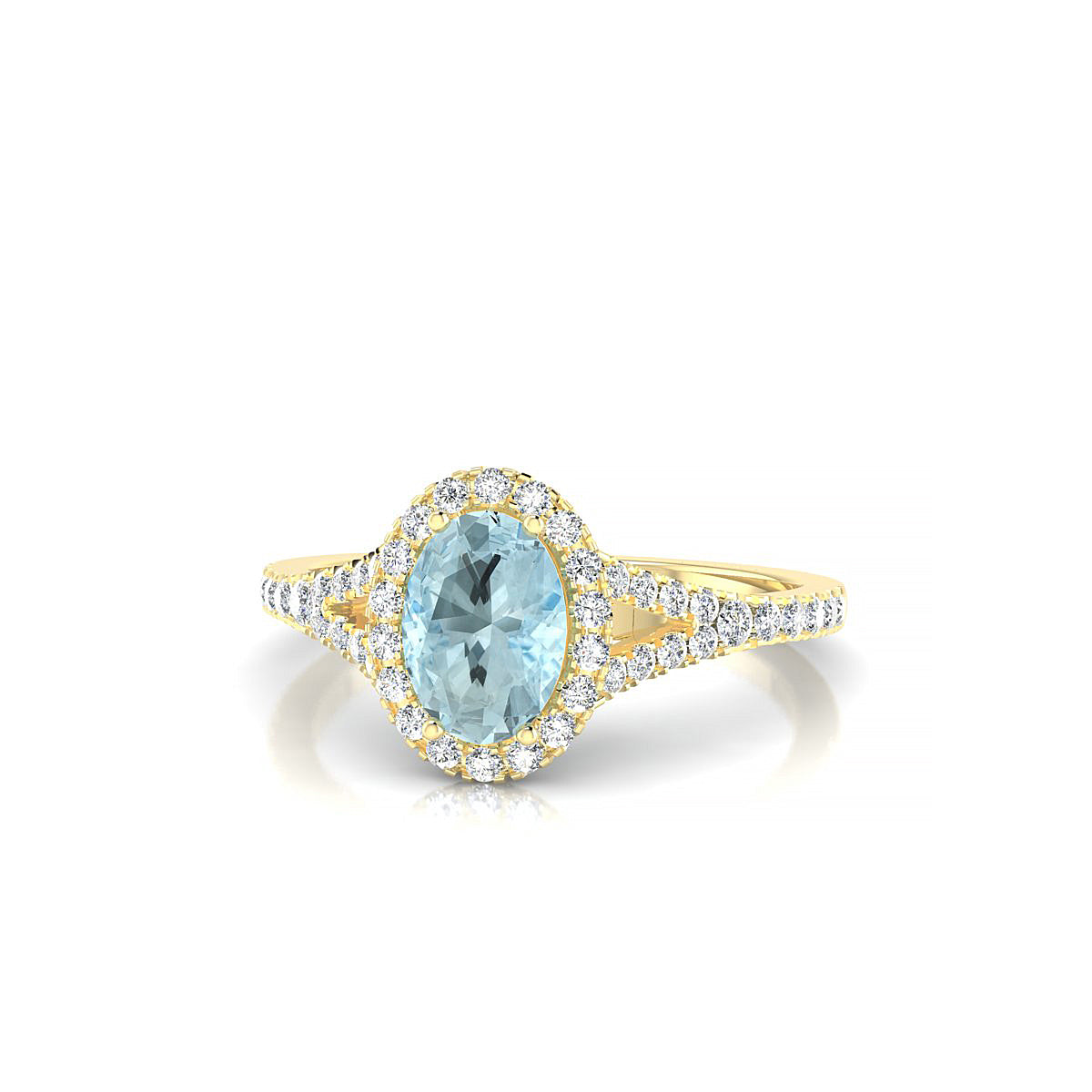 Dream | 18k Yellow Gold 7 x 5 mm Oval Aquamarine Ring