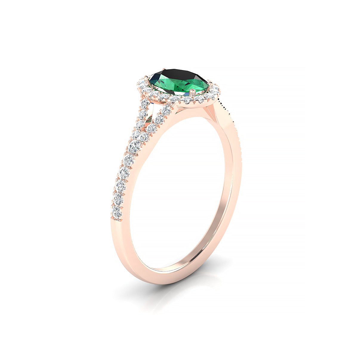 Dream | 18k Rose Gold 7 x 5 mm Oval Emerald Ring