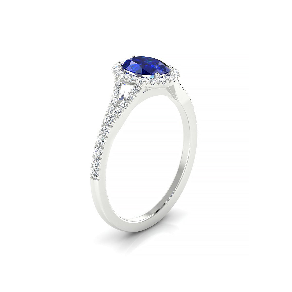 Dream | 18k White Gold 7 x 5 mm Oval Sapphire Ring