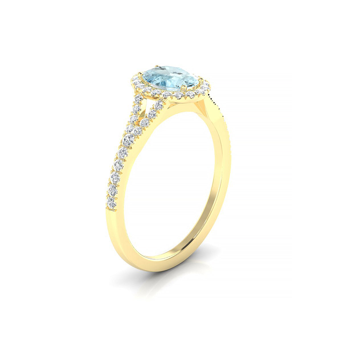Dream | 18k Yellow Gold 7 x 5 mm Oval Aquamarine Ring