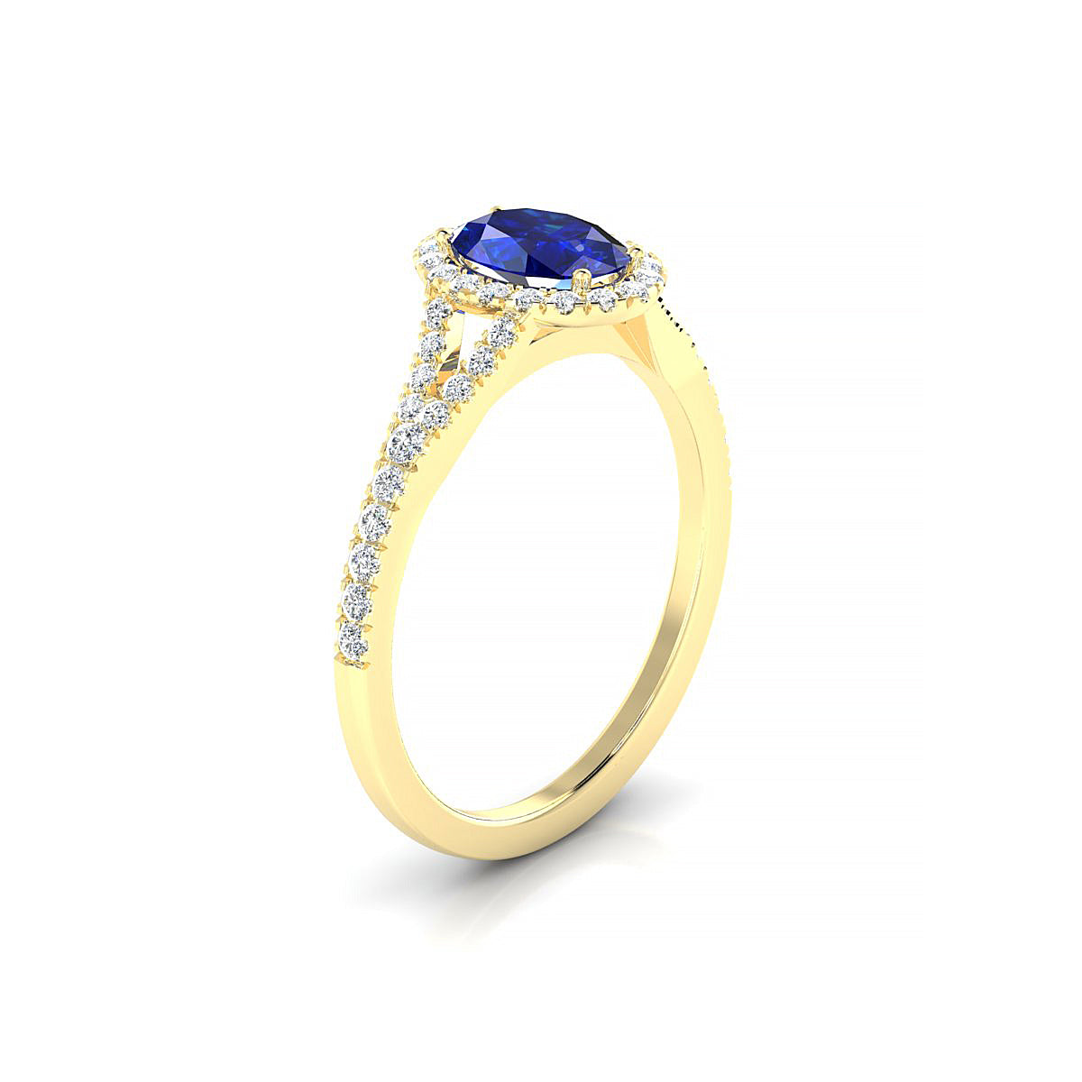 Dream | 18k Yellow Gold 7 x 5 mm Oval Sapphire Ring