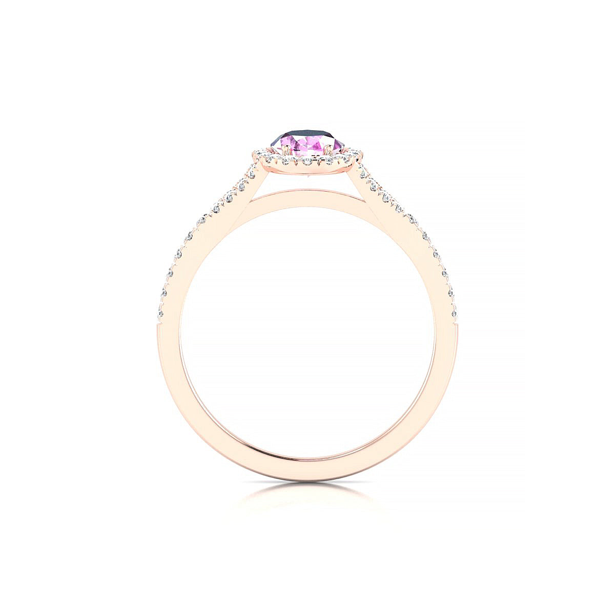 Dream | 18k Rose Gold 7 x 5 mm Oval Pink Sapphire Ring