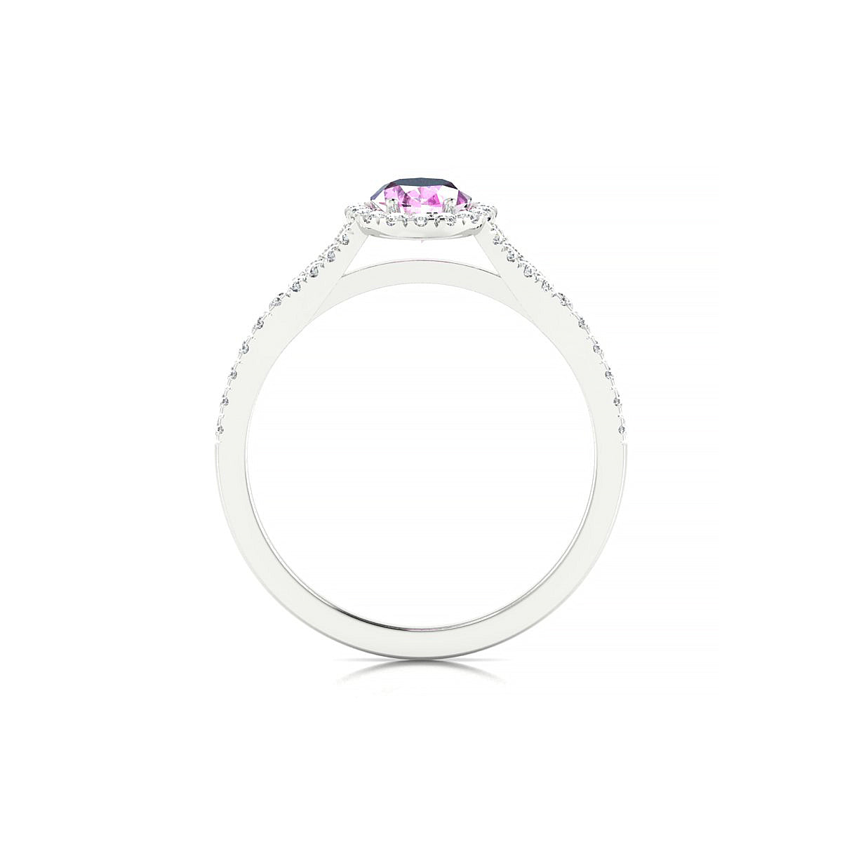 Dream | 18k White Gold 7 x 5 mm Oval Pink Sapphire Ring