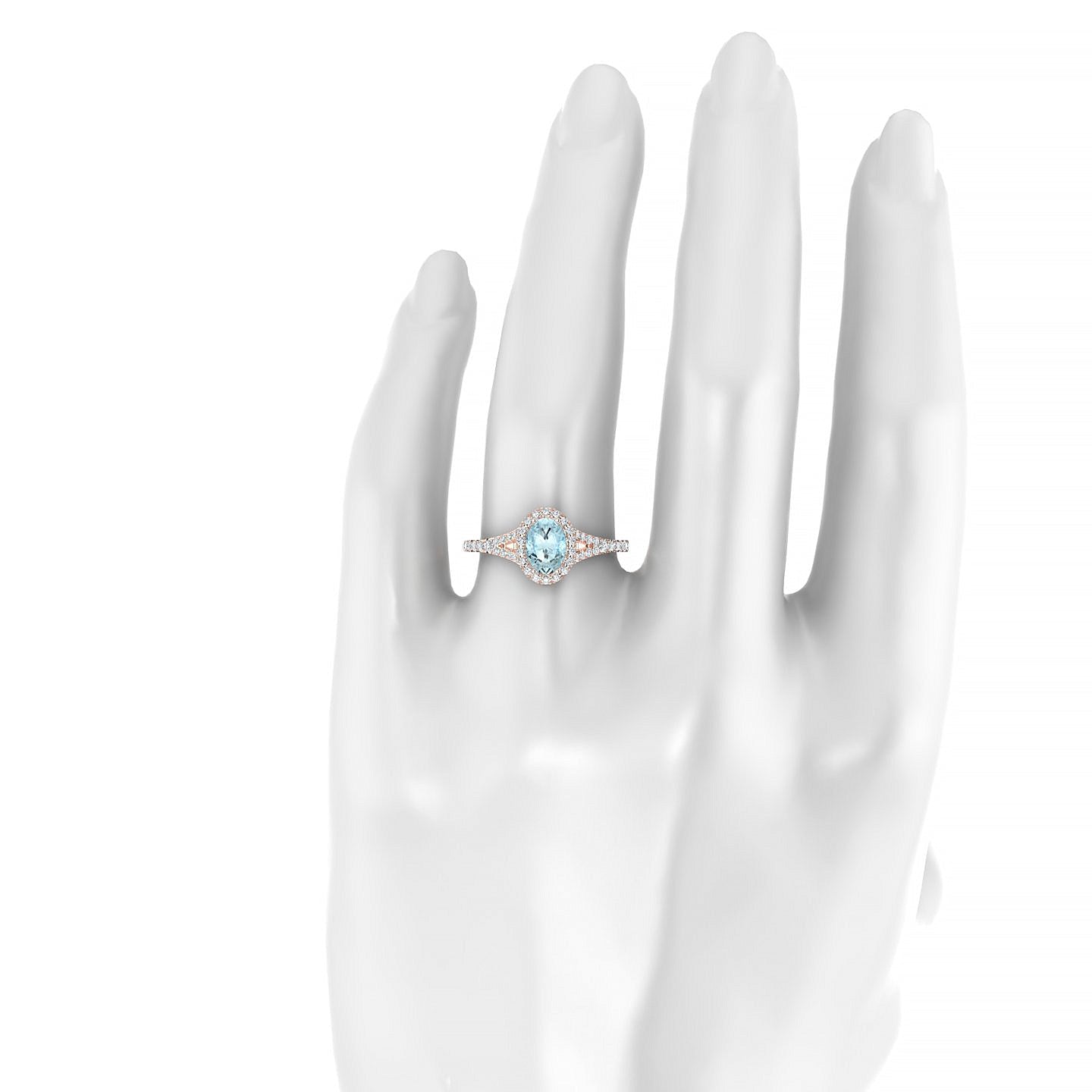 Dream | 18k Rose Gold 7 x 5 mm Oval Aquamarine Ring