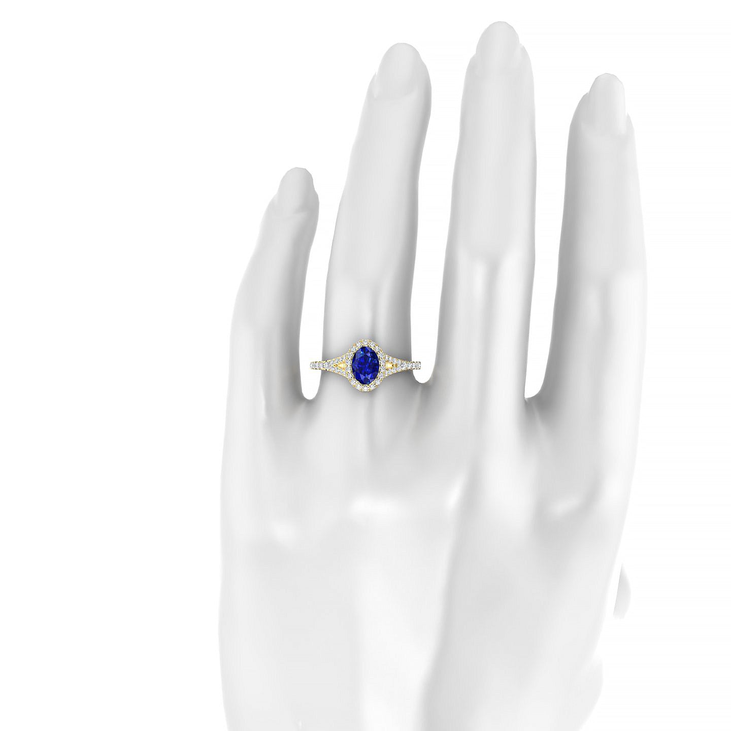 Dream | 18k Yellow Gold 7 x 5 mm Oval Sapphire Ring