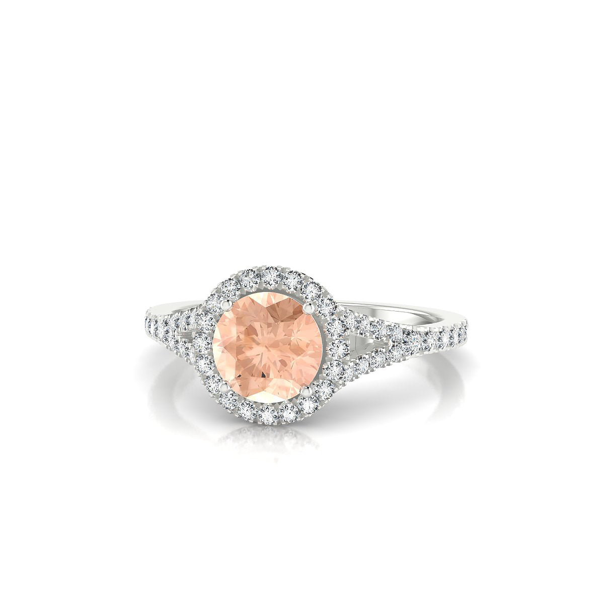 Dream | 18k White Gold 6 mm Round Morganite Ring
