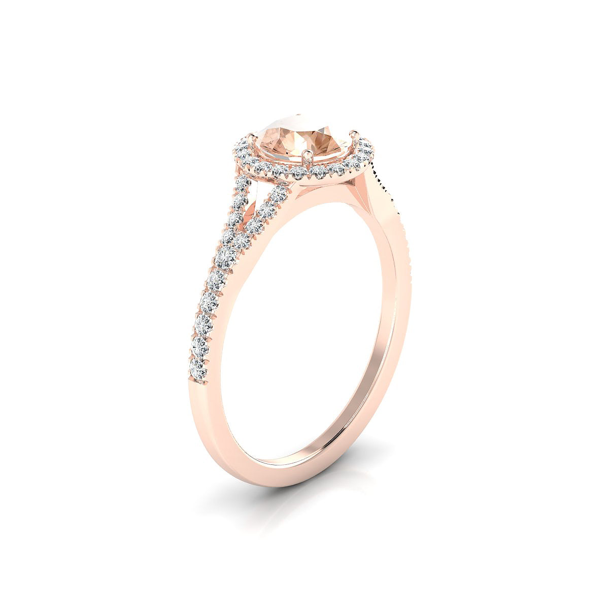Dream | 18k Rose Gold 6 mm Round Morganite Ring
