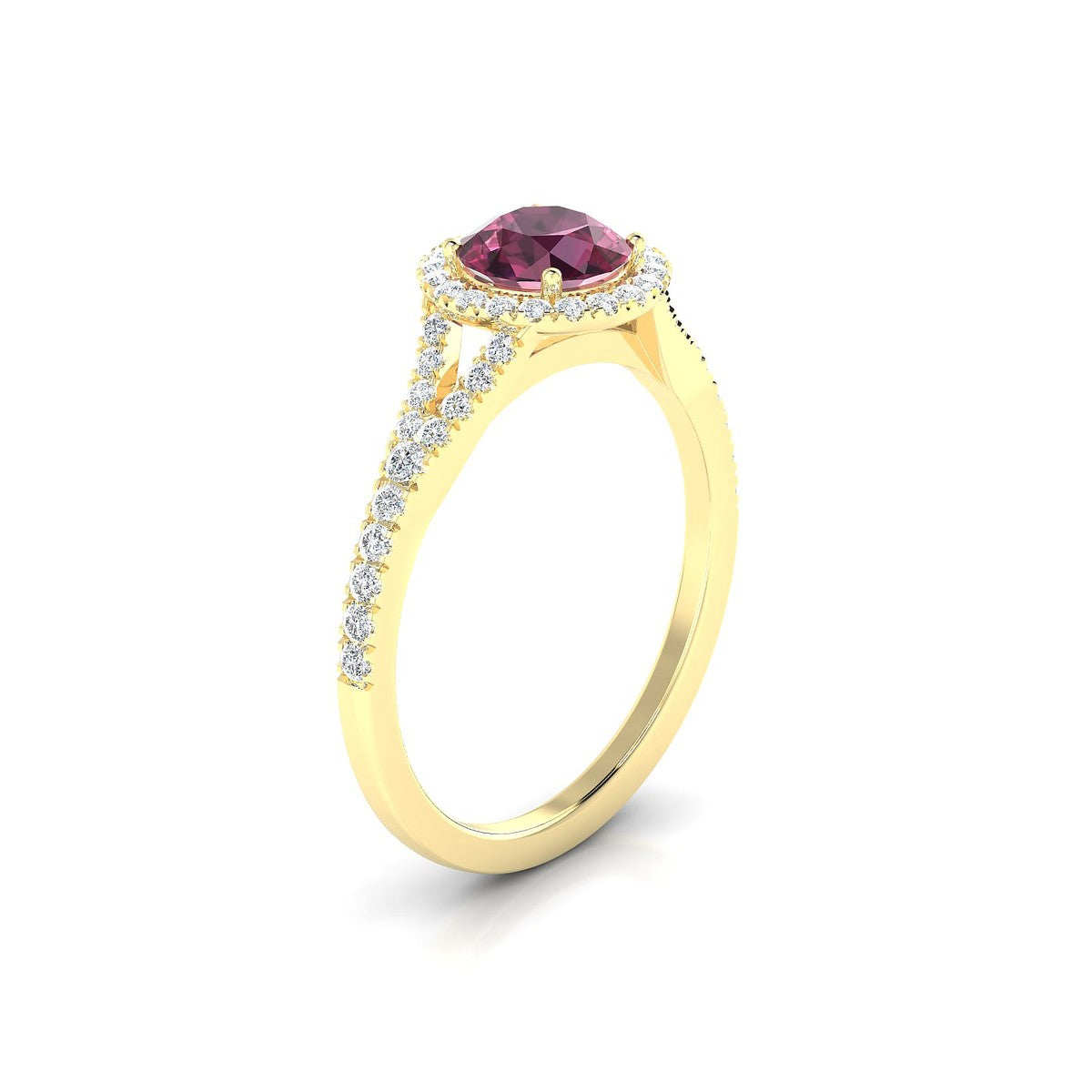 Dream | 18k Yellow Gold 6 mm Round Rhodolite Ring