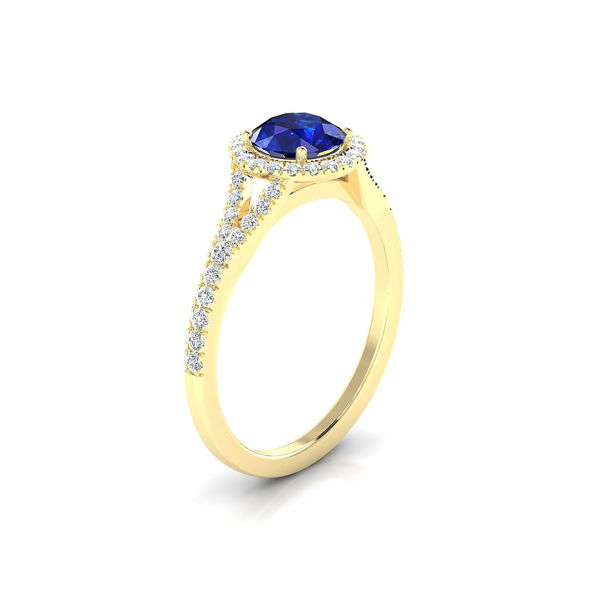 Dream | 18k Yellow Gold 6 mm Round Sapphire Ring