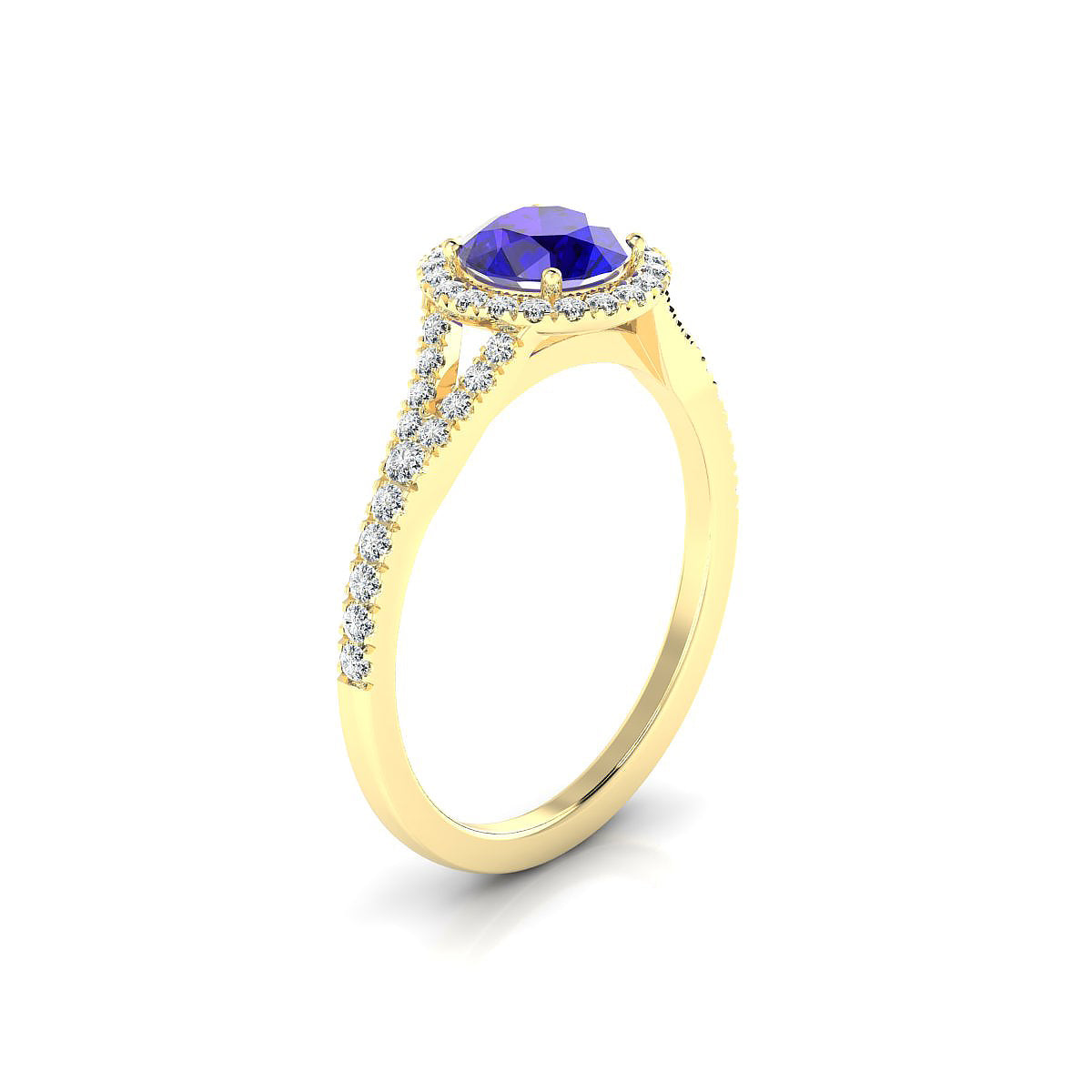 Dream | 18k Yellow Gold 6 mm Round Tanzanite Ring