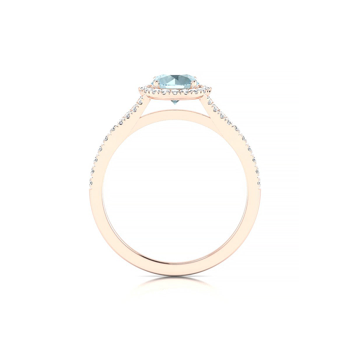 Dream | 18k Rose Gold 6 mm Round Aquamarine Ring