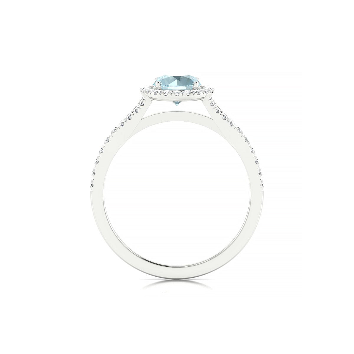 Dream | 18k White Gold 6 mm Round Aquamarine Ring