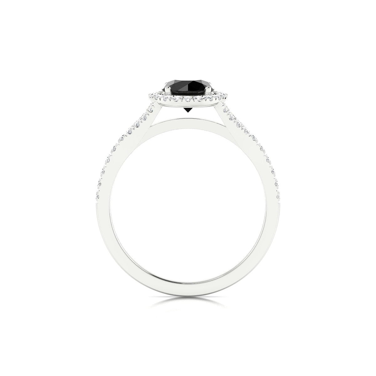 Dream | 18k White Gold 6 mm Round Black Diamond Ring