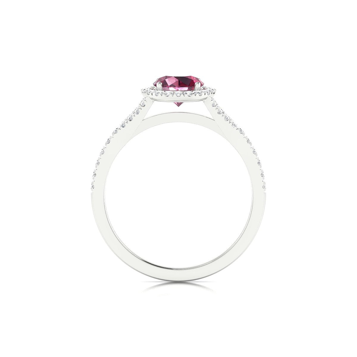 Dream | 18k White Gold 6 mm Round Rhodolite Ring