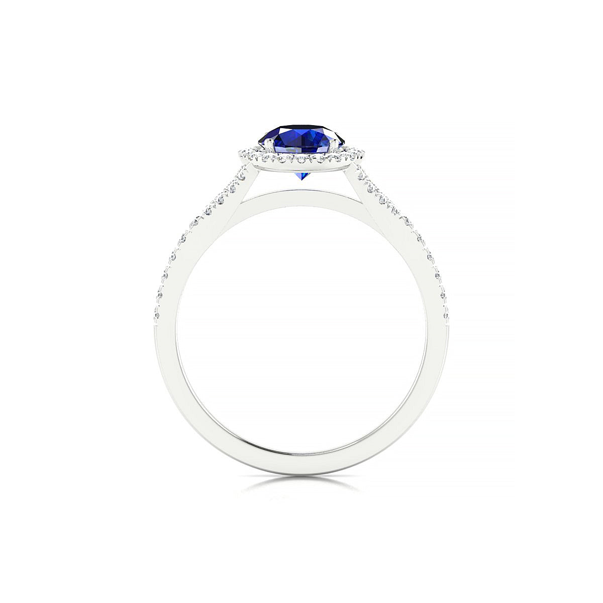 Dream | 18k White Gold 6 mm Round Sapphire Ring