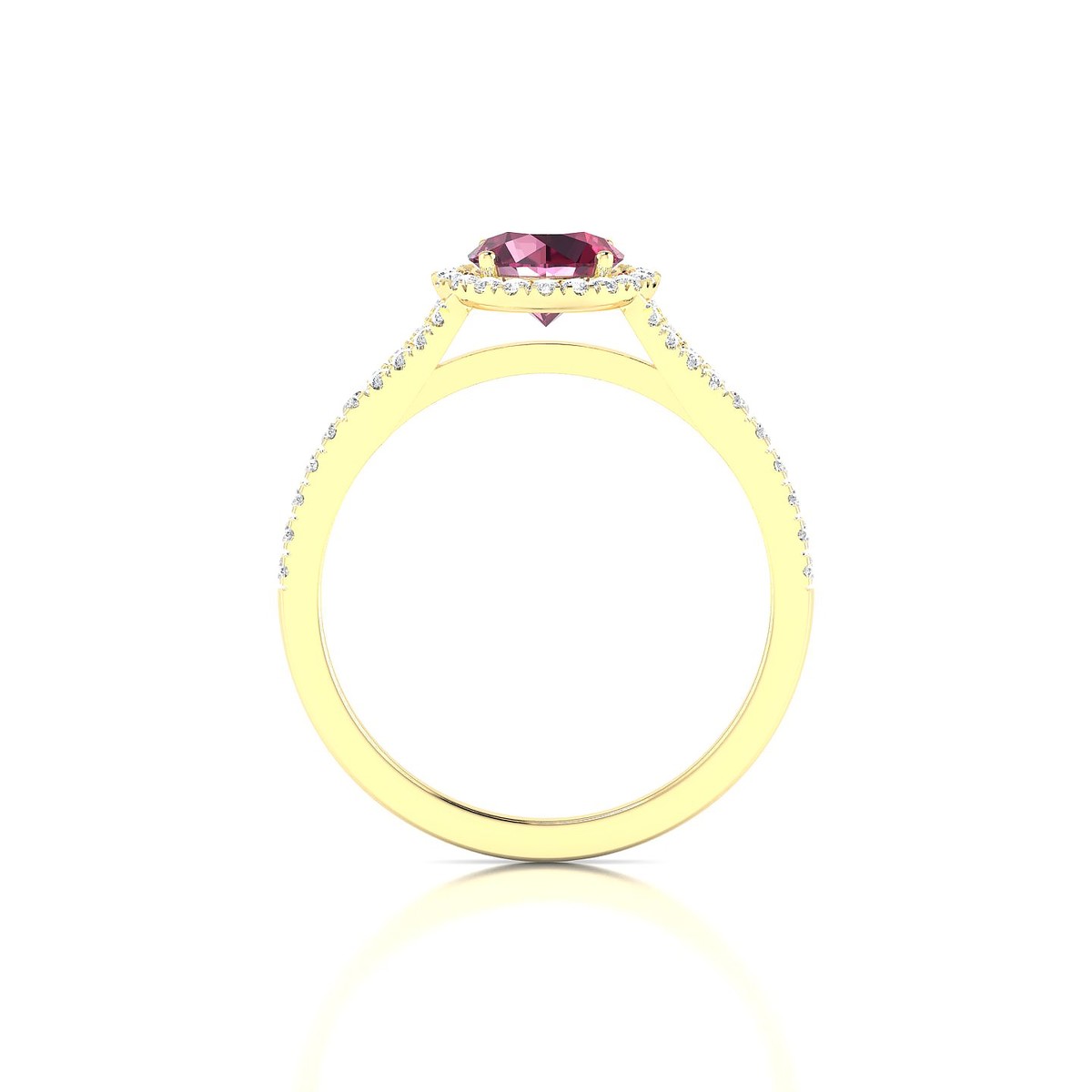 Dream | 18k Yellow Gold 6 mm Round Rhodolite Ring
