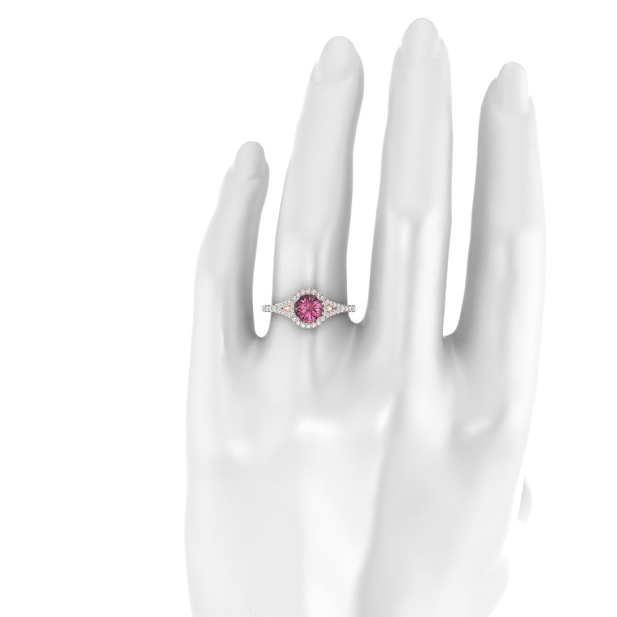 Dream | 18k Rose Gold 6 mm Round Rhodolite Ring