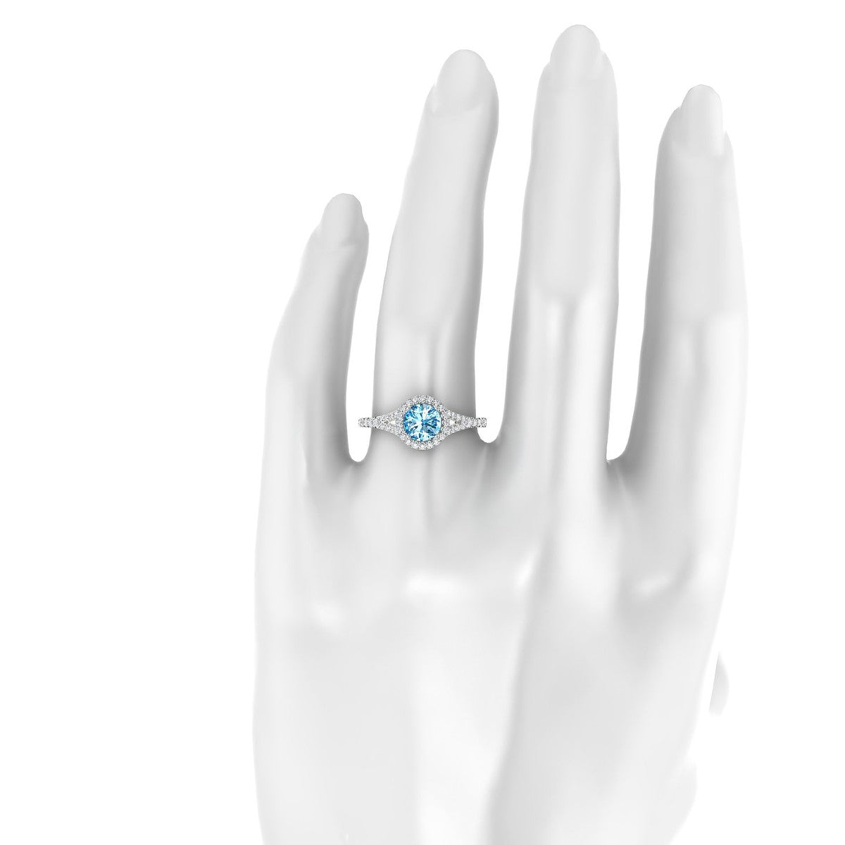 Dream | 18k White Gold 6 mm Round Topaz Ring