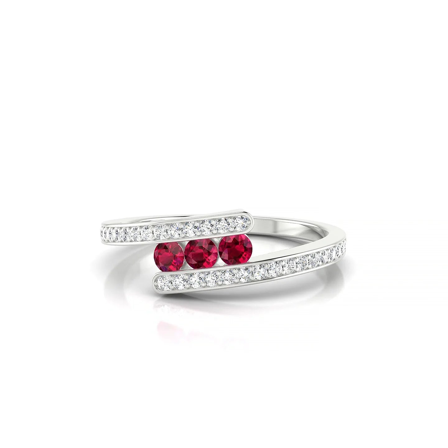 Drift | 18k White Gold 2.5 mm Round Ruby Ring
