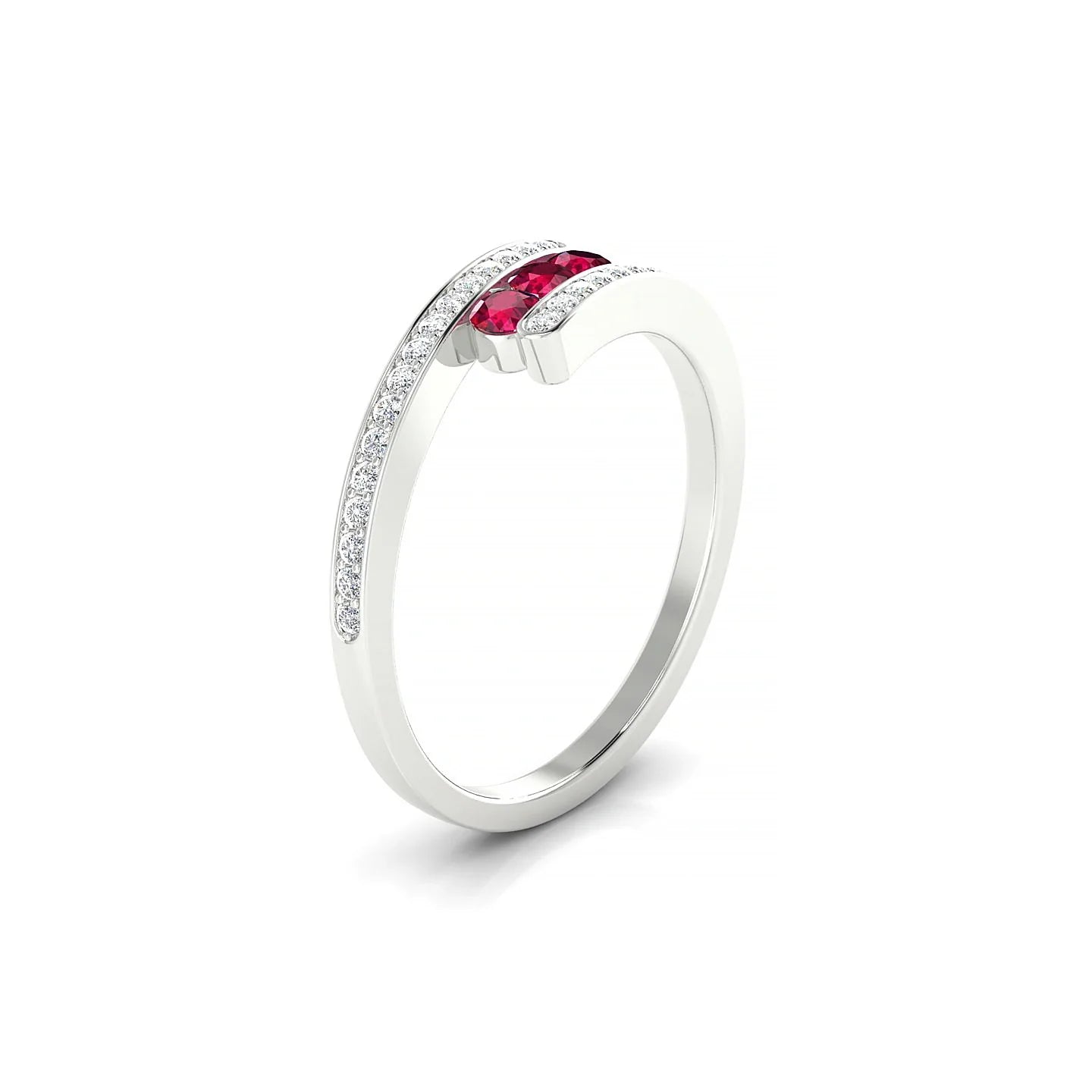 Drift | 18k White Gold 2.5 mm Round Ruby Ring